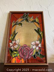 MaxSold Auction: Vintage Large ArtGlas Wood Framed Framed Stained Glass Mirror #1 - San Francisco (California, USA) SELLER MANAGED Estate Sale Online Auction - Kenwood Way