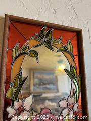 MaxSold Auction: Vintage Large ArtGlas Wood Framed Framed Stained Glass Mirror #1 - San Francisco (California, USA) SELLER MANAGED Estate Sale Online Auction - Kenwood Way