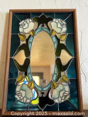 MaxSold Auction: Vintage Large ArtGlas Wood Framed Framed Stained Glass Mirror #2 - San Francisco (California, USA) SELLER MANAGED Estate Sale Online Auction - Kenwood Way