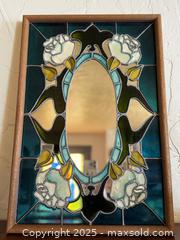 MaxSold Auction: Vintage Large ArtGlas Wood Framed Framed Stained Glass Mirror #2 - San Francisco (California, USA) SELLER MANAGED Estate Sale Online Auction - Kenwood Way