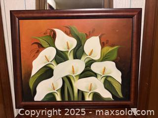 MaxSold Auction: Vintage LARGE Calla Lily Painting. Beautiful Statement Piece! - San Francisco (California, USA) SELLER MANAGED Estate Sale Online Auction - Kenwood Way