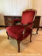 MaxSold Auction: Vintage Louis XV Carved Red Velvet Armchair - San Francisco (California, USA) SELLER MANAGED Estate Sale Online Auction - Kenwood Way