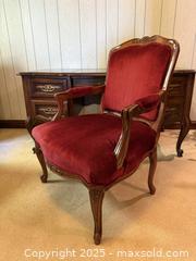 MaxSold Auction: Vintage Louis XV Carved Red Velvet Armchair - San Francisco (California, USA) SELLER MANAGED Estate Sale Online Auction - Kenwood Way