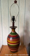 MaxSold Auction: Vintage Mid-Century Striped Table Lamp - San Francisco (California, USA) SELLER MANAGED Estate Sale Online Auction - Kenwood Way