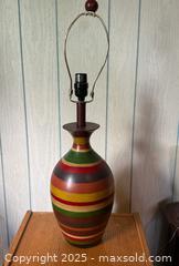 MaxSold Auction: Vintage Mid-Century Striped Table Lamp - San Francisco (California, USA) SELLER MANAGED Estate Sale Online Auction - Kenwood Way