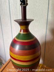 MaxSold Auction: Vintage Mid-Century Striped Table Lamp - San Francisco (California, USA) SELLER MANAGED Estate Sale Online Auction - Kenwood Way