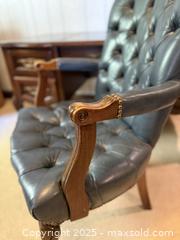 MaxSold Auction: Vintage Traditional Style Tufted Leather Chair W /Brass Nail Trim - San Francisco (California, USA) SELLER MANAGED Estate Sale Online Auction - Kenwood Way