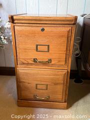 MaxSold Auction: Vintage Two-Drawer Oak Locking Filing Cabinet - San Francisco (California, USA) SELLER MANAGED Estate Sale Online Auction - Kenwood Way