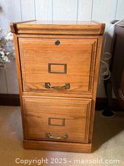 MaxSold Auction: Vintage Two-Drawer Oak Locking Filing Cabinet - San Francisco (California, USA) SELLER MANAGED Estate Sale Online Auction - Kenwood Way