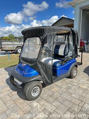 MaxSold Auction: Blue 4-Passenger Street/Utility Golf Cart with Rear Flip Seat - Polk City (Florida, USA) PARTNER MANAGED Downsizing Online Auction - Laynewade Road
