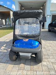 MaxSold Auction: Blue 4-Passenger Street/Utility Golf Cart with Rear Flip Seat - Polk City (Florida, USA) PARTNER MANAGED Downsizing Online Auction - Laynewade Road