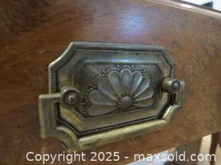 MaxSold Auction: Drop-Leaf Console Side Table, Wood with Burl Veneer - Toronto (Ontario, Canada) PARTNER MANAGED Downsizing Online Auction - Research Road (STORAGE)