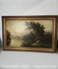 MaxSold Auction: Framed Oil Painting — Pastoral Landscape with Lake, 42 x 28 in - Toronto (Ontario, Canada) PARTNER MANAGED Downsizing Online Auction - Research Road (STORAGE)