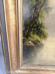 MaxSold Auction: Framed Oil Painting — Pastoral Landscape with Lake, 42 x 28 in - Toronto (Ontario, Canada) PARTNER MANAGED Downsizing Online Auction - Research Road (STORAGE)