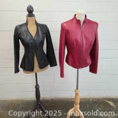 MaxSold Auction: Lot of 2 Danier Women's Genuine Leather Jackets, Red & Black - Toronto (Ontario, Canada) PARTNER MANAGED Downsizing Online Auction - Research Road (STORAGE)