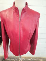MaxSold Auction: Lot of 2 Danier Women's Genuine Leather Jackets, Red & Black - Toronto (Ontario, Canada) PARTNER MANAGED Downsizing Online Auction - Research Road (STORAGE)