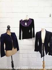 MaxSold Auction: Lot of 2 Suede Jackets and Velvet Top — Danier & Laura Petites - Toronto (Ontario, Canada) PARTNER MANAGED Downsizing Online Auction - Research Road (STORAGE)