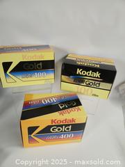 MaxSold Auction: Promotional Kodak 35mm Film Lot — Gold Ultra 400 & Royal Gold 100 (3 boxes) - Toronto (Ontario, Canada) PARTNER MANAGED Downsizing Online Auction - Research Road (STORAGE)