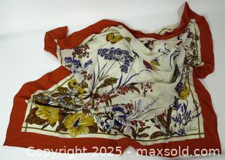 MaxSold Auction: Valentino Vintage Floral Silk-Blend Scarf, Ivory with Red Border - Toronto (Ontario, Canada) PARTNER MANAGED Downsizing Online Auction - Research Road (STORAGE)