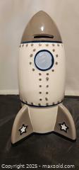 MaxSold Auction: Ceramic Coin bank Roger space ship Rocket  - Toronto (Ontario, Canada) SELLER MANAGED Reseller Online Auction - Falstaff Avenue (CONDO)