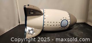 MaxSold Auction: Ceramic Coin bank Roger space ship Rocket  - Toronto (Ontario, Canada) SELLER MANAGED Reseller Online Auction - Falstaff Avenue (CONDO)