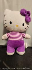 MaxSold Auction: Hello Kitty purple stripped Plush Stuffed Animal  - Toronto (Ontario, Canada) SELLER MANAGED Reseller Online Auction - Falstaff Avenue (CONDO)