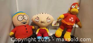 MaxSold Auction: South Park Cartman, family guy stewie, Simpsons radio active man plush - Toronto (Ontario, Canada) SELLER MANAGED Reseller Online Auction - Falstaff Avenue (CONDO)