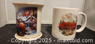 MaxSold Auction: Thomas kinkade + train locomotive mug titled France 1861 - Toronto (Ontario, Canada) SELLER MANAGED Reseller Online Auction - Falstaff Avenue (CONDO)