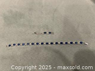 MaxSold Auction: Vintage Avon Blue and Clear stones silver toned tennis bracelet with extension - Kingston (Ontario, Canada) SELLER MANAGED Downsizing Online Auction - Crossfield Avenue