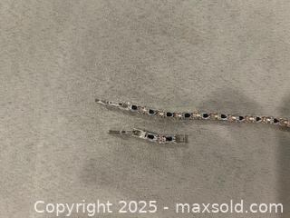 MaxSold Auction: Vintage Avon Blue and Clear stones silver toned tennis bracelet with extension - Kingston (Ontario, Canada) SELLER MANAGED Downsizing Online Auction - Crossfield Avenue