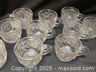 MaxSold Auction: 9 Vintage Pinwheel Pressed Glass Punch Cups - Campbell (California, USA) SELLER MANAGED Downsizing Online Auction - Dell Avenue