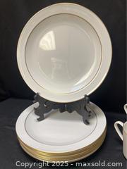 MaxSold Auction: Centura by Corning Dinnerware Set – 8 Dinner Plates & 5 Coffee Cups, White with Gold Rim - Campbell (California, USA) SELLER MANAGED Downsizing Online Auction - Dell Avenue