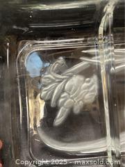 MaxSold Auction: Vintage-Dish-Rectangular-Frosted-Flowers-Sectional-Serving Ware-Glassware-Handles - Campbell (California, USA) SELLER MANAGED Downsizing Online Auction - Dell Avenue
