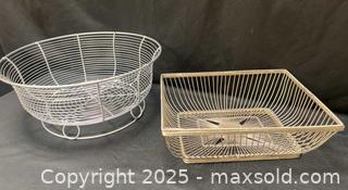 MaxSold Auction: Vintage Wire Baskets – Decorative Pair - Campbell (California, USA) SELLER MANAGED Downsizing Online Auction - Dell Avenue