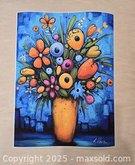 MaxSold Auction: Elena Vaisman – “Burst of Joy” – Original Mixed Media on Textured Art Paper – 18" x 24" (2025) - Brantford (Ontario, Canada) SELLER MANAGED Downsizing Online Auction - Harriett Street