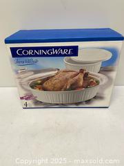 MaxSold Auction: CorningWare French White 4-Piece Bake & Serve Roaster Set w/ Lids – In Box - Vancouver (British Columbia, Canada) SELLER MANAGED Reseller Online Auction - East 7th Avenue (STORAGE)