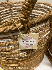 MaxSold Auction: Handcrafted Indonesian Woven Basket Set - Vancouver (British Columbia, Canada) SELLER MANAGED Reseller Online Auction - East 7th Avenue (STORAGE)