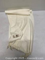 MaxSold Auction: Rong Jia Cashmere Ivory Scarf with Fringe - Vancouver (British Columbia, Canada) SELLER MANAGED Reseller Online Auction - East 7th Avenue (STORAGE)