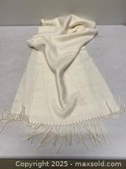 MaxSold Auction: Rong Jia Cashmere Ivory Scarf with Fringe - Vancouver (British Columbia, Canada) SELLER MANAGED Reseller Online Auction - East 7th Avenue (STORAGE)
