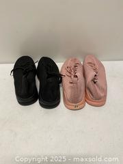 MaxSold Auction: Two Pairs Knit Slip-On Sneakers – Black & Pink, Size 37  - Vancouver (British Columbia, Canada) SELLER MANAGED Reseller Online Auction - East 7th Avenue (STORAGE)