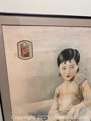 MaxSold Auction: Vintage Asian Lady Advertising Art Print in Frame - Vancouver (British Columbia, Canada) SELLER MANAGED Reseller Online Auction - East 7th Avenue (STORAGE)