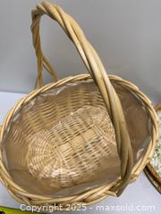 MaxSold Auction: Wicker Basket, Floral Serving Tray & 2 Coca-Cola Glasses - Vancouver (British Columbia, Canada) SELLER MANAGED Reseller Online Auction - East 7th Avenue (STORAGE)
