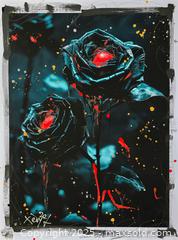 MaxSold Auction: Blood Petals IV - Original Mixed Media Floral Painting, 24" x 18" by Tadas Zaicikas (TedyZet) - Toronto (Ontario, Canada) SELLER MANAGED Downsizing Online Auction - Harbord Street