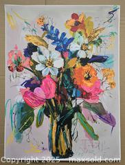 MaxSold Auction: Blossoms in Motion - Original Mixed Media Floral painting, 24" x 18" by Tadas Zaicikas (TedyZet) - Toronto (Ontario, Canada) SELLER MANAGED Downsizing Online Auction - Harbord Street
