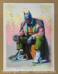 MaxSold Auction: Chill Batman - Original Mixed Media Painting, 24&#34; x 18&#34; by Tadas Zaicikas (TedyZet) - Toronto (Ontario, Canada) SELLER MANAGED Downsizing Online Auction - Harbord Street