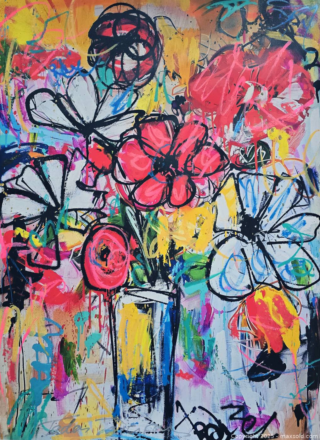 Wild Bloom II original mixed media painting 18