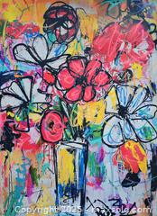 MaxSold Auction: Colour Storm - Original Mixed Media Floral painting, 24" x 18" by Tadas Zaicikas (TedyZet) - Toronto (Ontario, Canada) SELLER MANAGED Downsizing Online Auction - Harbord Street