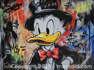 MaxSold Auction: Money Mood - Original Mixed Media Portrait, 18&#34; x 24” by Tadas Zaicikas (TedyZet) - Toronto (Ontario, Canada) SELLER MANAGED Downsizing Online Auction - Harbord Street