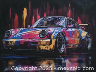 MaxSold Auction: Neon Speed- Original Mixed Media Portrait, 18" x 24” by Tadas Zaicikas (TedyZet) - Toronto (Ontario, Canada) SELLER MANAGED Downsizing Online Auction - Harbord Street