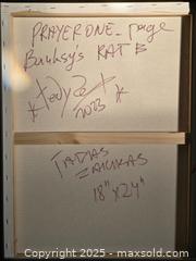 MaxSold Auction: Prayer One Page Banksy's Rat II - Original Mixed Media Abstract, 24" x 18" by Tadas Zaicikas (TedyZet) - Toronto (Ontario, Canada) SELLER MANAGED Downsizing Online Auction - Harbord Street